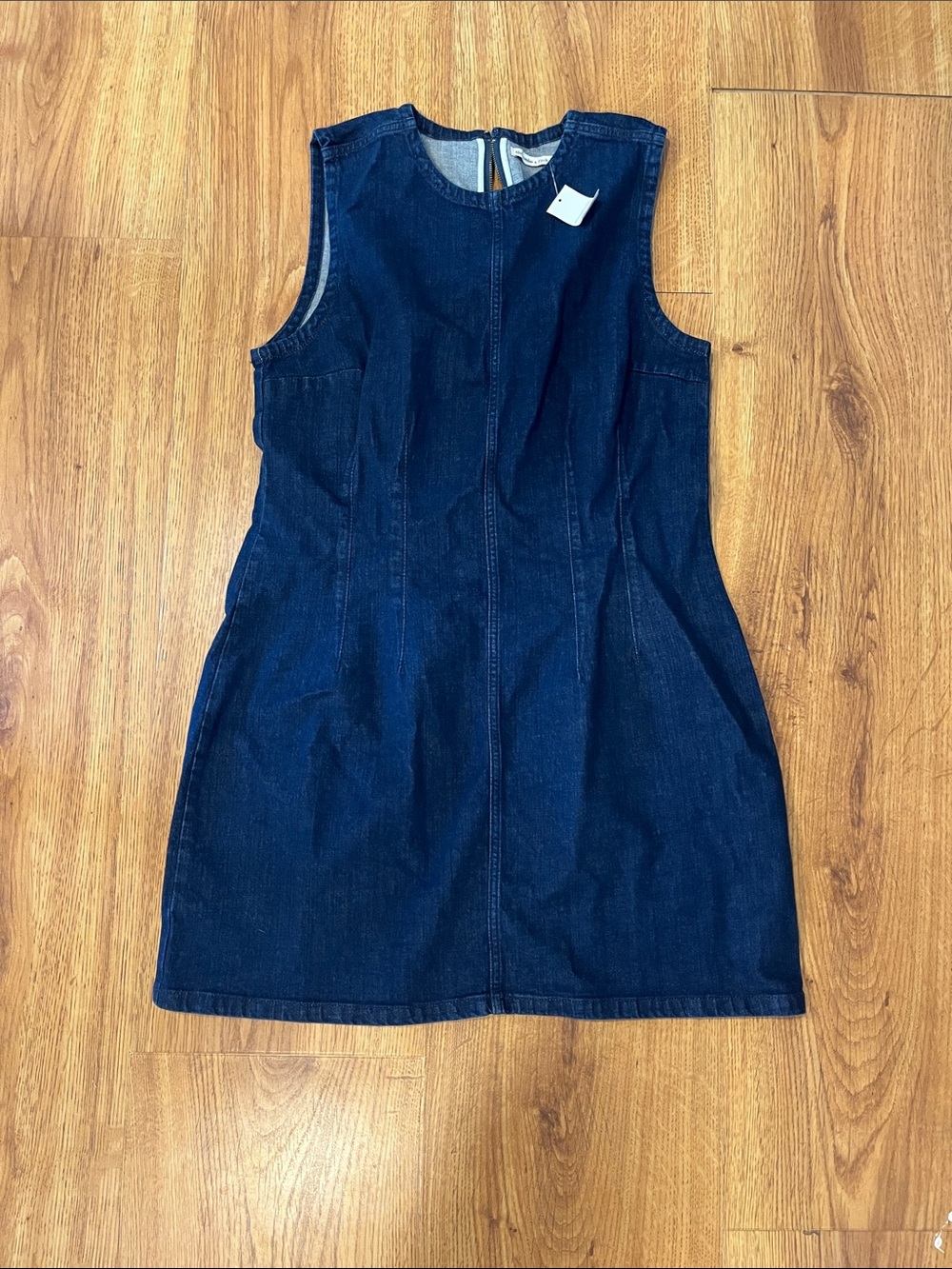NWT Viral Abercrombie Dark Blue Denim Mini Dress Zippered Back Size XL